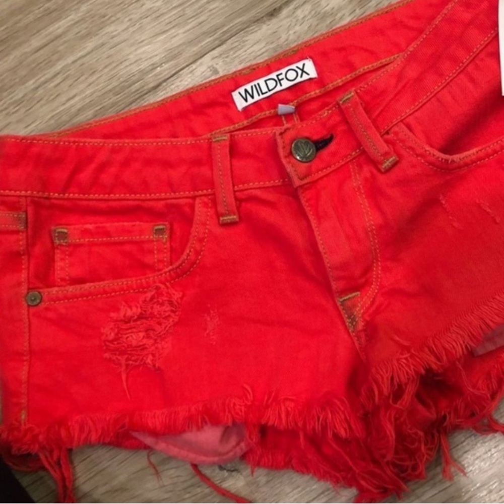 WILDFOX Couture Friday Night Distressed Shorts